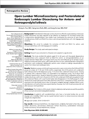 Open Lumbar Microdiscectomy and Posterolateral Endoscopic Lumbar Discectomy for Antero- and Retrospondylolisthesis